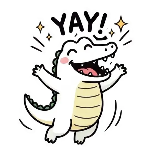 florak stickers, cute, funny, stickers, WhatsApp stickers, sticker pack, Alligator (38)